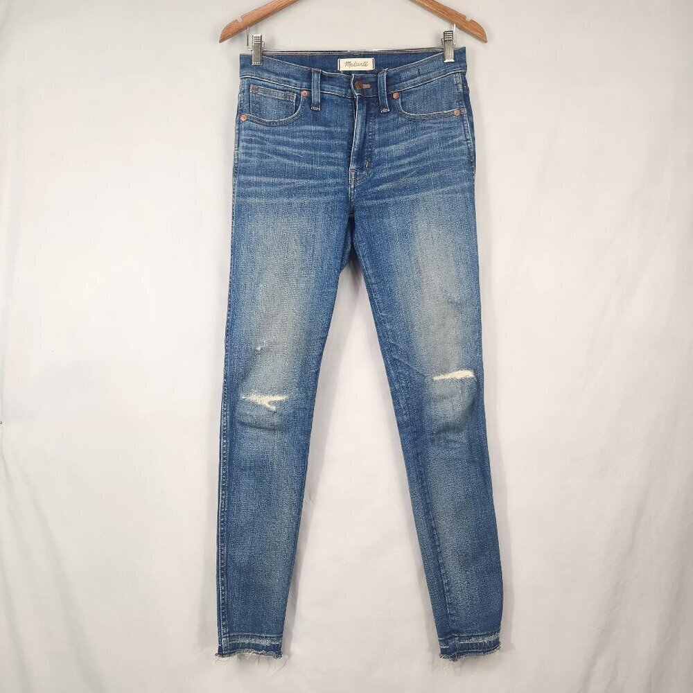 Madewell 9" High Rise Skinny Jeans Womens 27T Modified Mid Rise Grunge Destroyed
